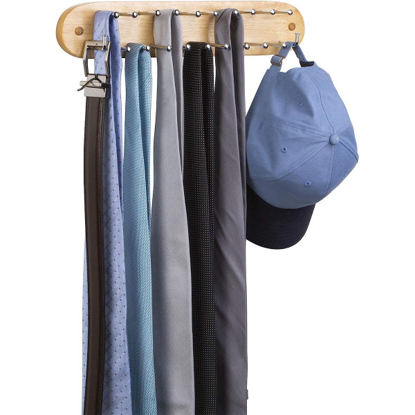 Wood Wall Mounted Tie, Belt and Scarf Hanger product image