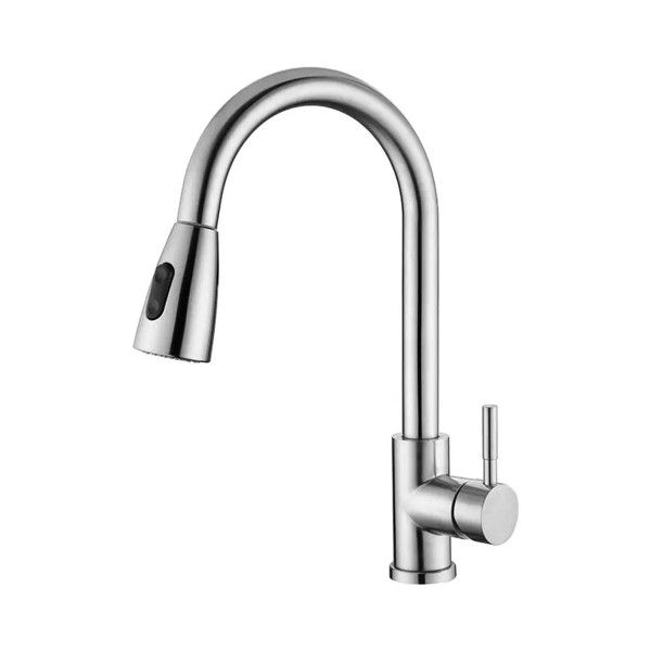 Stainless Steel Kitchen Faucet with Pull-Down Sprayer, Chrome Finish product image