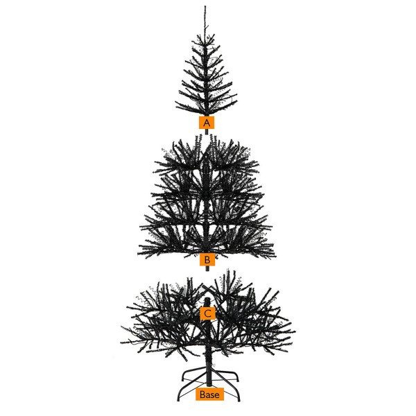 6-Foot Pre-Lit Hinged Halloween Tree with 250 Purple LED Lights & 25 Ornaments product image