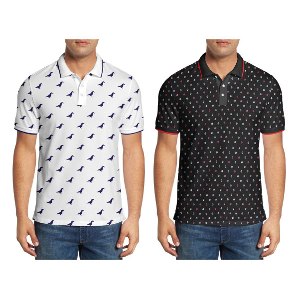 Men's Regular-Fit Printed Lightweight Polo Shirt (2-Pack) product image