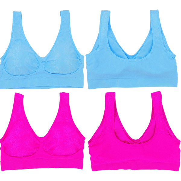 ToBeInStyle Women's Padded Double Scoop Comfort Lounging Bra (6-Pack)