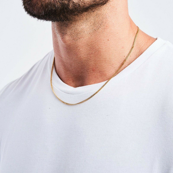 10K Solid Yellow Gold Cuban Chain Necklace product image