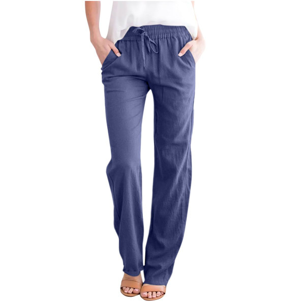 Solid Straight Leg Rayon Pants Casual High-Waist for Women (3-Pack) product image