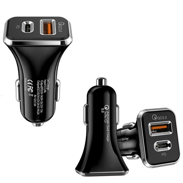 Universal 36W Fast Car Charger with USB-C PD & USB-A Ports product image