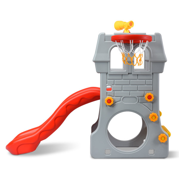 5-in-1 Toddlers' Climber Slide Playset with Basketball Hoop & Telescope product image