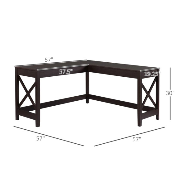 HOMCOM® 57-Inch L-Shaped Corner Desk, 836-472CF product image