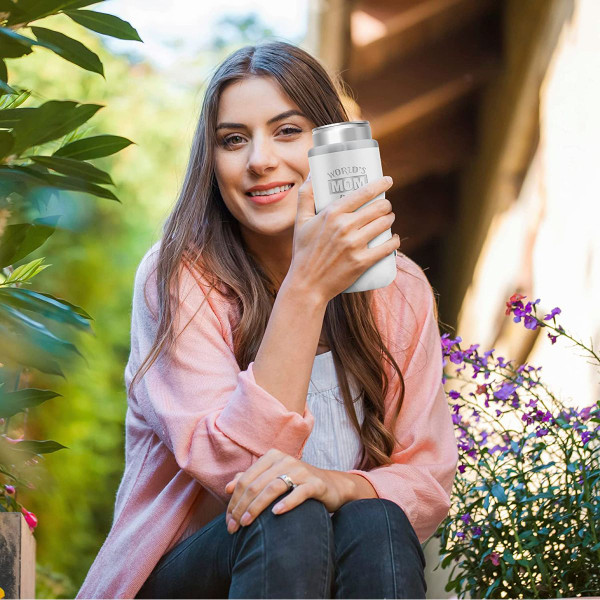 World's Best Mom" Insulated Slim Can Cooler for Skinny Beer  product image