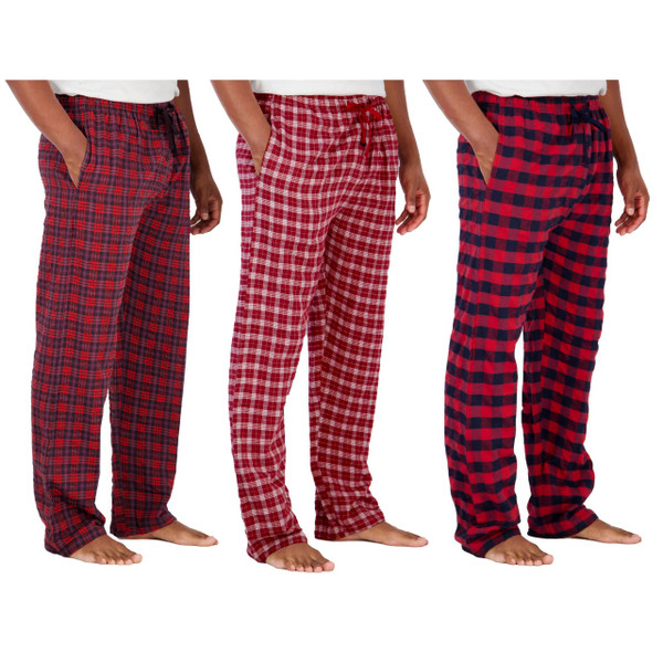 Ladies 3-Pack Flannel Plaid Cotton Pajama Pants