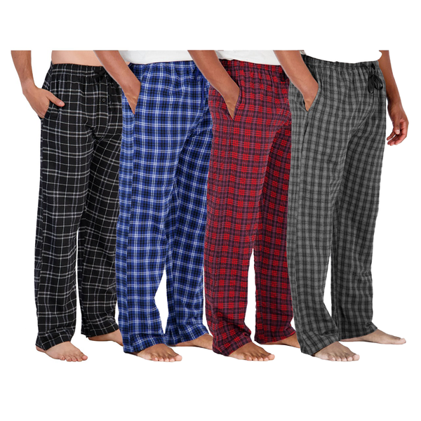 Men's Soft Plaid Flannel Sleep Lounge Pajama Shorts (3-Pack) 