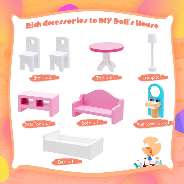 Kids' 3-Tier Toddler Doll House with Furniture product image