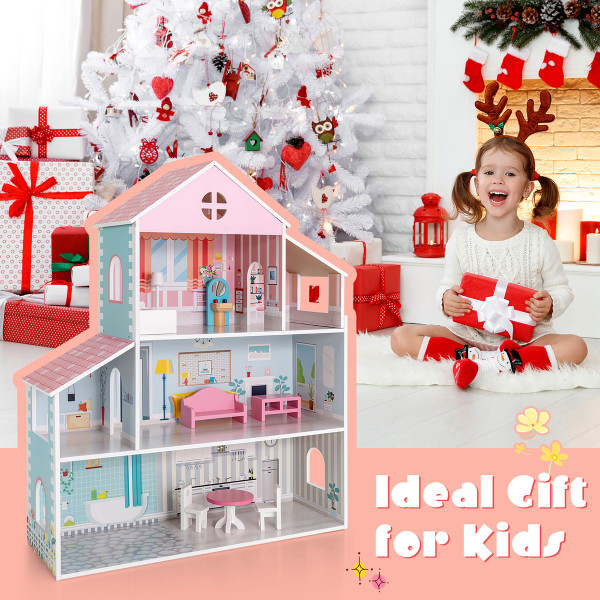 Kids' 3-Tier Toddler Doll House with Furniture product image