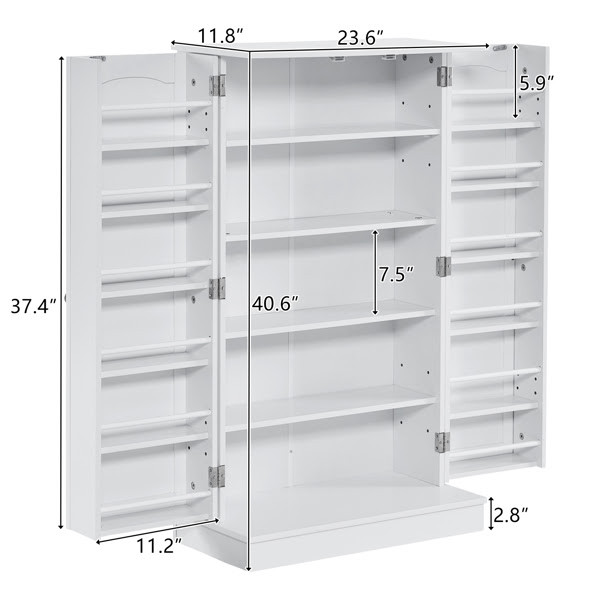 Costway 17-Tier Kitchen Pantry Cabinet with 2 Doors and 6 Adjustable Shelves