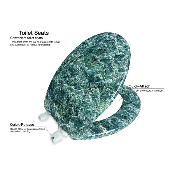 Round Toilet Seat with Easy Clean & Change Hinge product image