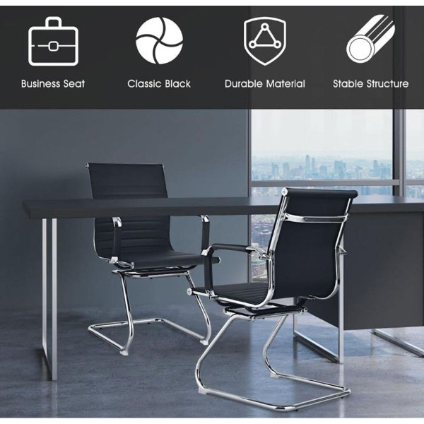 Silver and Black Office Chairs (Set of 4) product image