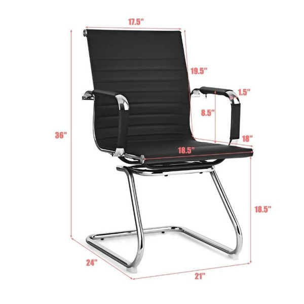 Silver and Black Office Chairs (Set of 4) product image