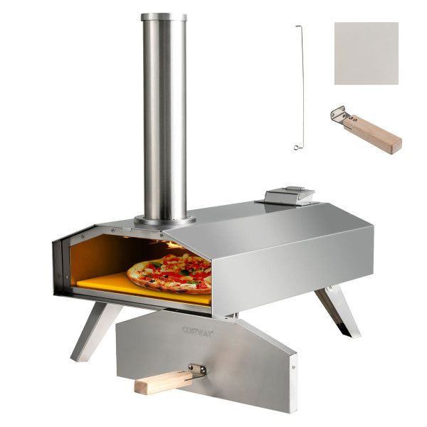 Portable Stainless Steel Outdoor Pizza Oven with 12-Inch Pizza Stone product image