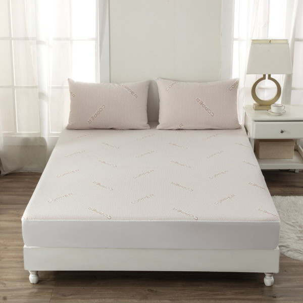 Bibb Home® Copper-Infused Waterproof Mattress Pad product image