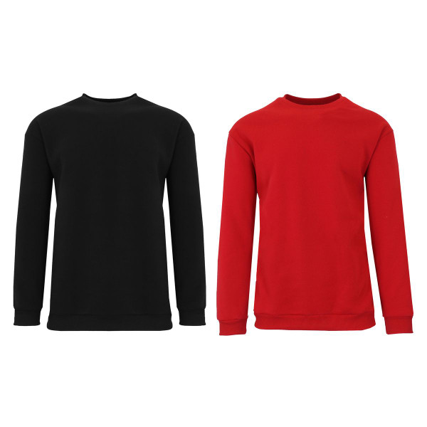 Men's Crew Neck Fleece-Lined Pullover Sweater (1- or 2-Pack) product image