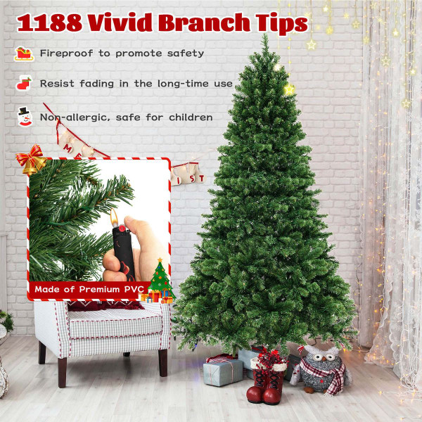 7-Foot Pre-Lit Artificial Christmas Tree with 1,188 Branch Tips product image