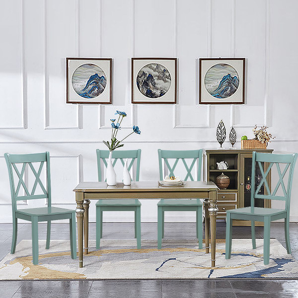 Cross Back Rubberwood Dining Room Chairs (Set of 2) product image