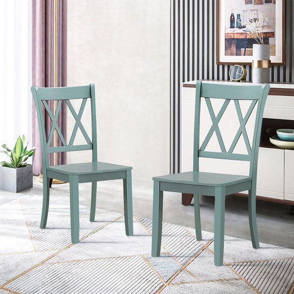 Cross Back Rubberwood Dining Room Chairs (Set of 2) product image
