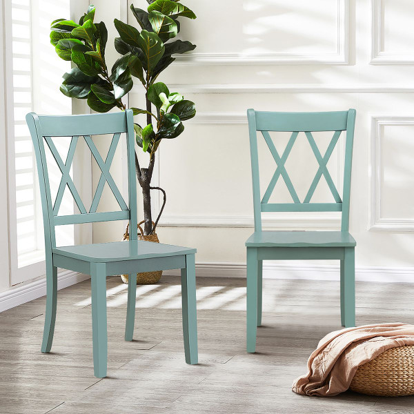 Cross Back Rubberwood Dining Room Chairs (Set of 2) product image