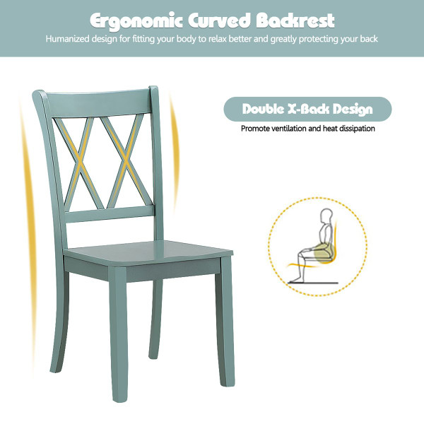 Cross Back Rubberwood Dining Room Chairs (Set of 2) product image