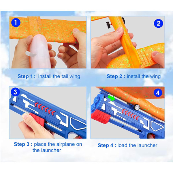 12.6-Inch Large Foam Plane with Launcher (1- or 2-Pack) product image