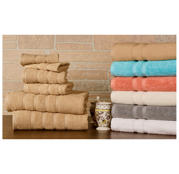 Bibb Home 100% Egyptian Cotton 6-Piece Towel Set product image