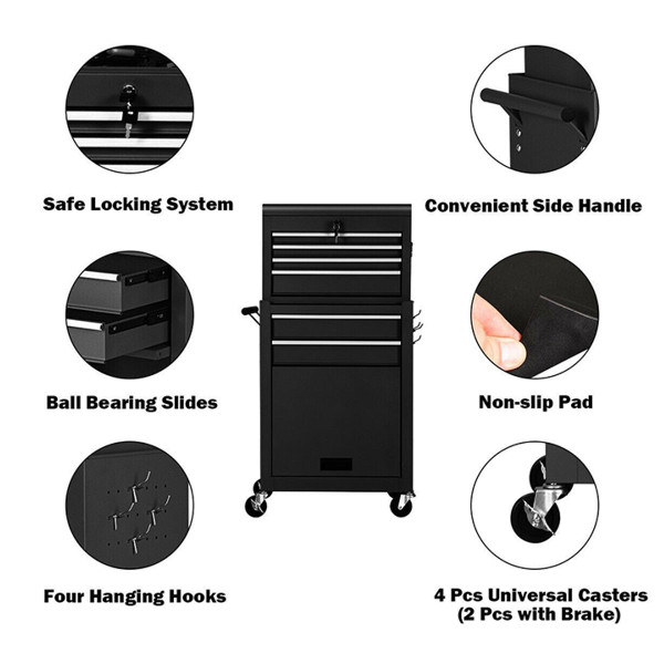 Rolling 2-in-1 6-Drawer Tool Cabinet product image