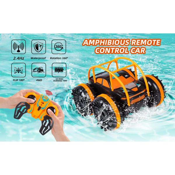 Kids' Amphibious 2.4GHz RC Car-Boat Stunt Vehicle with LEDs product image