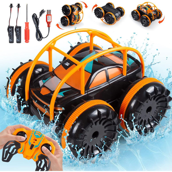 Kids' Amphibious 2.4GHz RC Car-Boat Stunt Vehicle with LEDs product image