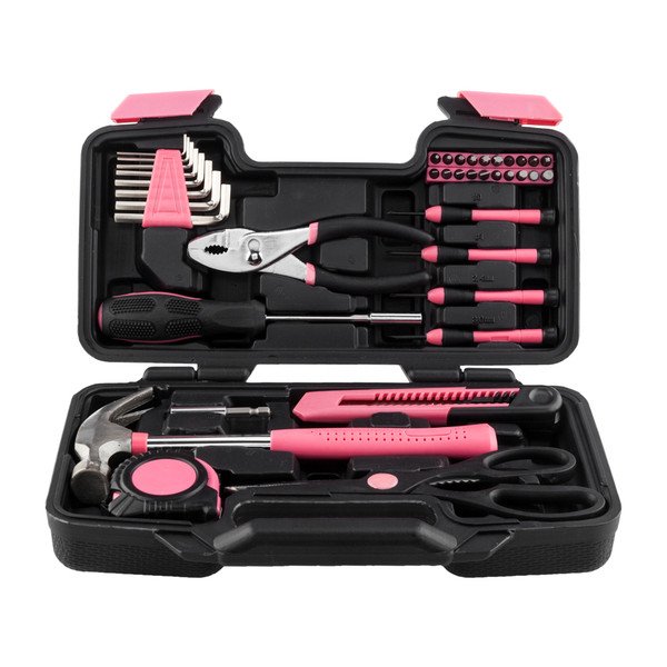 39-Piece Hand Tool Set with Plastic Toolbox Storage Case product image