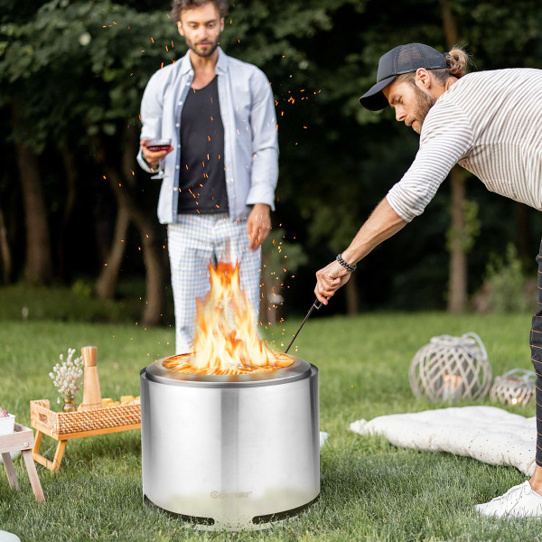 18.5-Inch Smokeless Fire Pit, Portable, Stainless Steel  product image