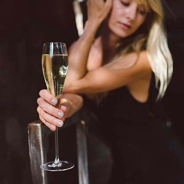 Bella Vino 7-Ounce Premium Handblown Crystal Champagne Flutes (Set of 2) product image