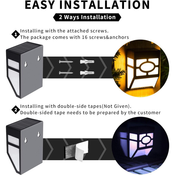 Solar Deck LED Lights, 2 Modes (8-Pack) product image