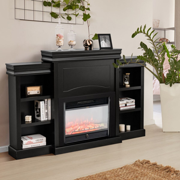 70-Inch Modern Fireplace Media Entertainment Center with Bookcase product image