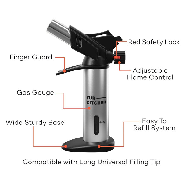 EurKitchen™ Culinary Butane Torch with Gauge product image