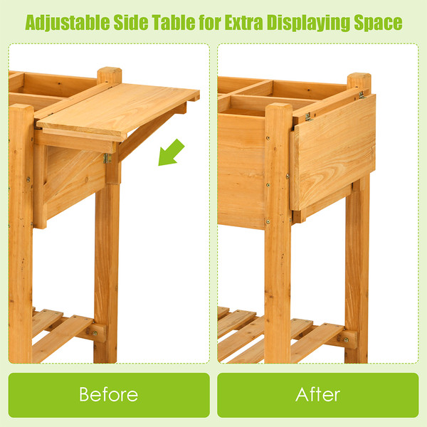Elevated Planter Box with 8 Grids & Folding Tabletop product image