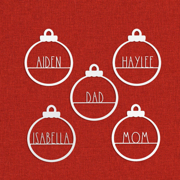 Personalized Name Christmas Ornament (5-Pack) product image