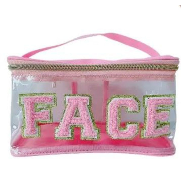 Clear Cosmetic Bag with Chenille Letters product image