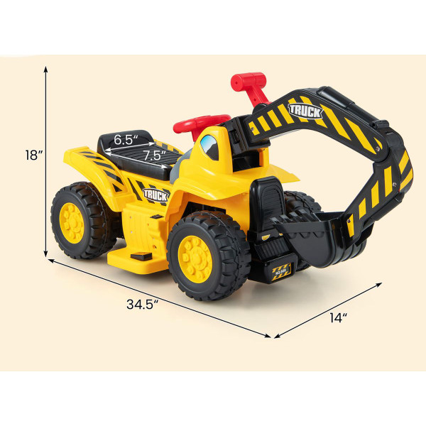 Kids' 6V Battery-Powered Ride-on Excavator product image