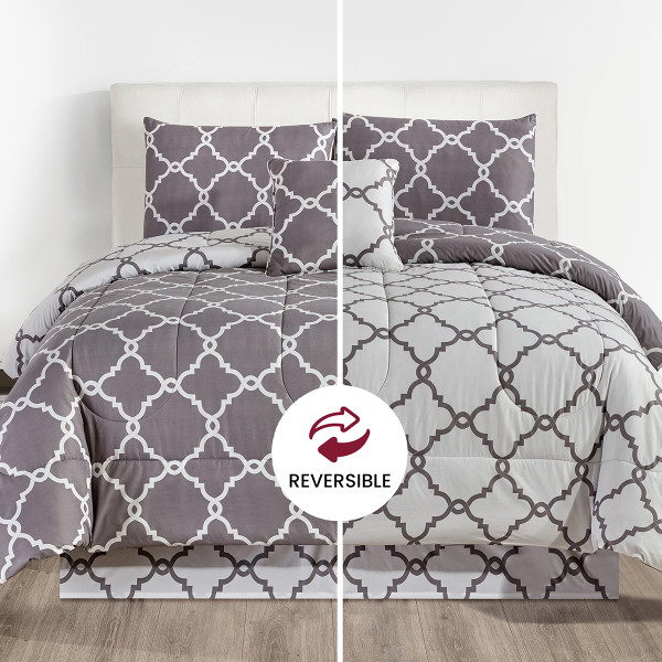 5-Piece Reversible Comforter Set with Throw Pillows product image 5-Piece Reversible Comforter Set with Throw Pillows product image