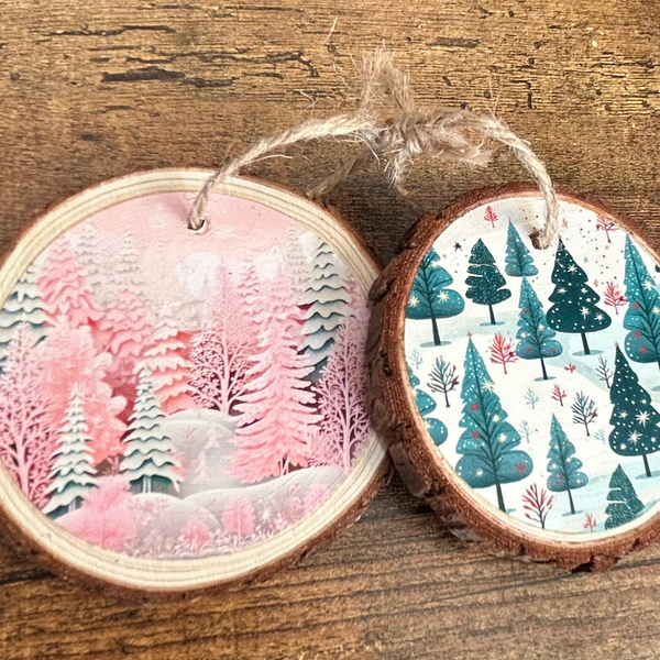 Real Wooden Winter Wonderland Ornament (2-Pack) product image