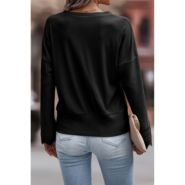 Women's Ribbed V-Neck Long Sleeve Top product image