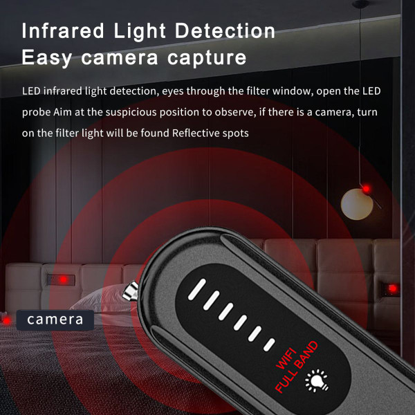 Portable  Hidden Camera Detectors Anti Spy Detector Bug Spy Camera Finder Signal Scanner GPS Car Tracker Listening Devices Detector for Office,Airbnb,Hotels,Bathroom product image