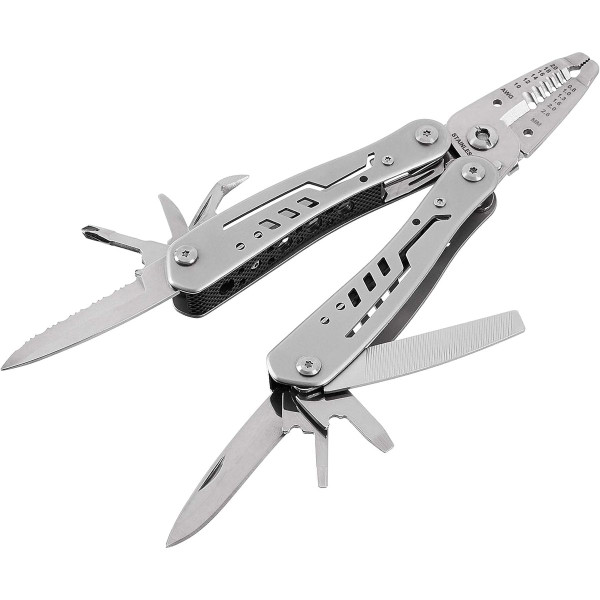 10-in-1 Stainless Steel Stripping Multi-Tool with Safety Lock & Sheath by Amazon Basics® product image