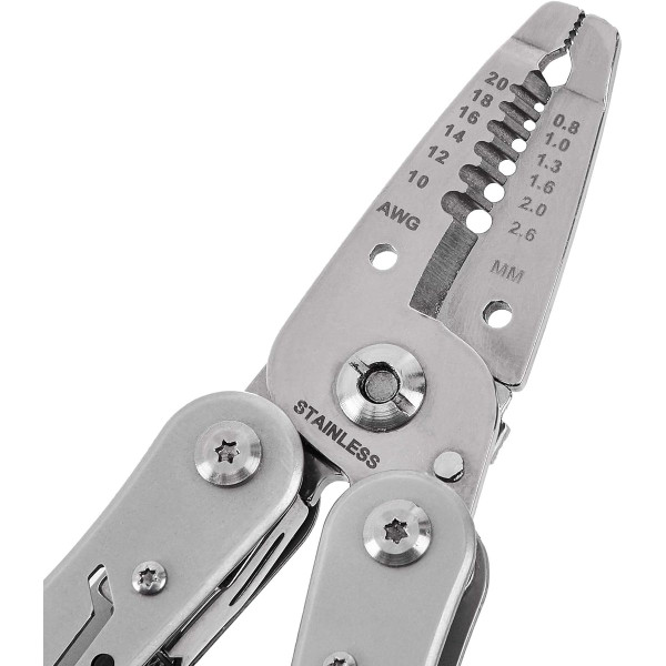 10-in-1 Stainless Steel Stripping Multi-Tool with Safety Lock & Sheath by Amazon Basics® product image