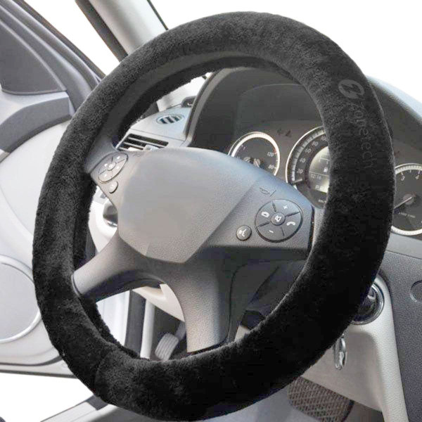 Zone Tech® Black Sheepskin Steering Wheel Cover product image