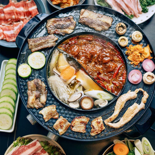 Food Party® Hot Pot & Electric Smokeless Grill